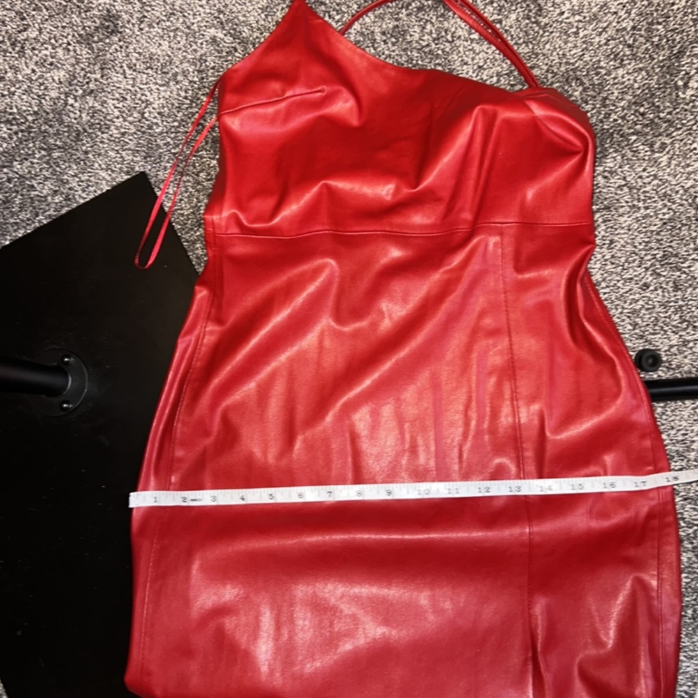 Zara faux vegan red dress.NWOT. ❤️🔥 - Picture 16 of 17